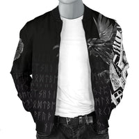 Viking Men's Bomber Jacket - The Raven Of Odin Rune RLT12 - Wonder Print Shop