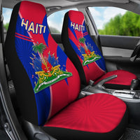 Coat Of Arms Haiti Car Seat Covers Circle Stripes - Wonder Print Shop