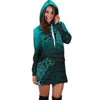 Viking Women's Hoodie Dress, Skoll and Hati RLT12 - Wonder Print Shop