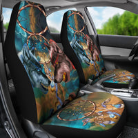 Yellow and Blue Wolves Car Seat Covers LT10 - Wonder Print Shop