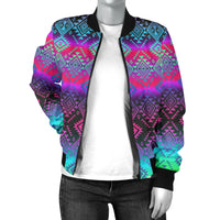 Pattern Native American Women's Bomber Jacket LT10 - Wonder Print Shop