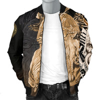 Viking Men's Bomber Jacket - Odin Raven Viking Gold RLT12 - Wonder Print Shop