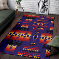 Purple Native Tribes Pattern Native American Area Rug LT10 - Wonder Print Shop