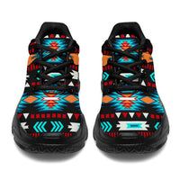 native-american-light-neon-blue-pattern-chunky-sneakers-new