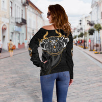 Viking Women's Off Shoulder Sweater Lion RLT12 - Wonder Print Shop