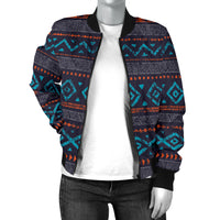 Seamless Ethnic Ornaments Women's Bomber Jacket LT10 - Wonder Print Shop