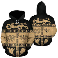 Fiji Tapa Hoodie Fiji Gold Coat of Arms - Wonder Print Shop