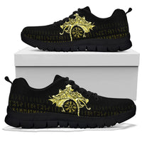 Viking Sneakers, Fenrir Raven and Vegvisir Tattoo Yellow RLT12 - Wonder Print Shop