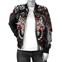 Viking Women's Bomber Jacket - Fenrir Viking Blood 3D RLT12 - Wonder Print Shop