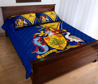 Barbados Quilt Bed Set - Barbados Coat of Arms & Flag - Wonder Print Shop
