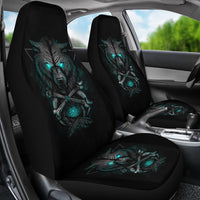 Wolf With Blue Eyes Car Seat Covers LT10 - Wonder Print Shop