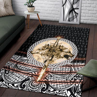 Viking Area Rug Wolf and Vikings Tattoo 3D RLT12 - Wonder Print Shop