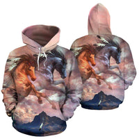 Running Horses Cloudy Native American All Over Hoodie LT10 - Wonder Print Shop