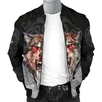 Viking Men's Bomber Jacket - Fenrir Norse Wolf RLT12 - Wonder Print Shop