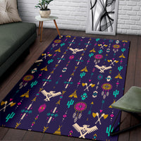 Thunderbird Pattern Blue Area Rug LT10 - Wonder Print Shop