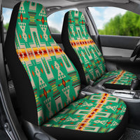 Light Green Tribe Design Native American Car Seat Covers LT10 - Wonder Print Shop