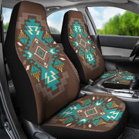 Blue Pattern Brown Car Seat Covers LT10 - Wonder Print Shop