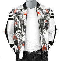 Black Arrow Skull Feather Native American Bomber Jacket LT10 - Wonder Print Shop