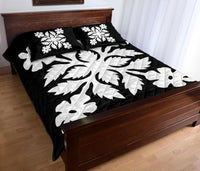 Hawaiian Quilt Bed Set Royal Pattern - Black and White - B2 Style - Wonder Print Shop
