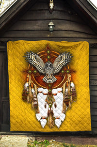 Owl Yellow Native American Premium Quilt LT10 - Wonder Print Shop