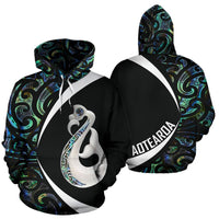 Aotearoa Maori Manaia Paua Shell Hoodie Circle Style - Wonder Print Shop
