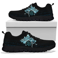 Viking Sneakers, Fenrir Raven and Vegvisir Tattoo Cyan RLT12 - Wonder Print Shop