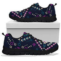 Native American Dark Color Pattern Sneakers LT10 - Wonder Print Shop