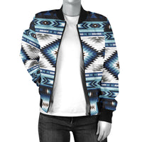 Blue Colors Pattern Women's Bomber Jacket LT10 - Wonder Print Shop