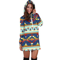 Pattern Geometric Native American Hoodie Dress LT10 - Wonder Print Shop