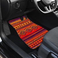 Native American Pattern Color Orange Front and Back Car Mats Set Of 4 LT10 - Wonder Print Shop