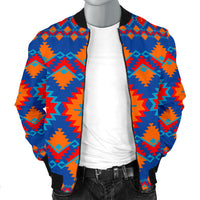 Red and Yellow Geometric Men's Bomber Jacket LT10 - Wonder Print Shop