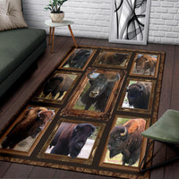 Bison Buffaloes Native American Area Rug LT10 - Wonder Print Shop
