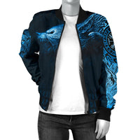 Viking Women's Bomber Jacket, Fenrir Wolf RLT12 - Wonder Print Shop