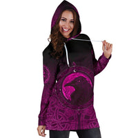 Viking Hoodie Dress, Ethnic Odin Raven Pink RLT12 - Wonder Print Shop