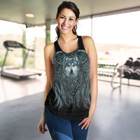 Viking Women's Racerback Tank, Spiral Wolf Spirit RLT12 - Wonder Print Shop