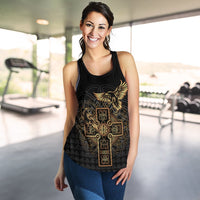 Viking Women's Racerback Tank - Odin's Celtic Raven Tattoo RLT12 - Wonder Print Shop