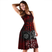 viking-womens-dress-raven-of-odin-and-symbol-viking-on-blood-background