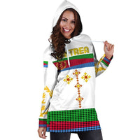 Eritrea Hoodie Dress, Eritrea Flag Round Pattern Women White - Wonder Print Shop