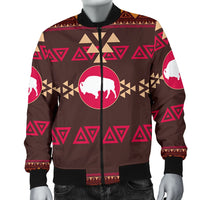 Brown Bison Native American Bomber Jacket LT10 - Wonder Print Shop