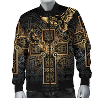 Viking Men's Bomber Jacket - Odin's Celtic Raven Tattoo RLT12 - Wonder Print Shop