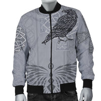 Viking Men's Bomber Jacket - Odin's Celtic Raven - Scandinavian Tattoo RLT12 - Wonder Print Shop