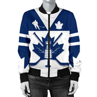 Canada Hockey Maple Leaf Champion Women Bomber Jacket - Wonder Print Shop