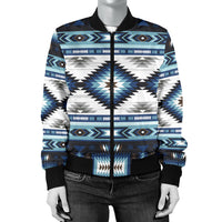 Blue Colors Pattern Women's Bomber Jacket LT10 - Wonder Print Shop