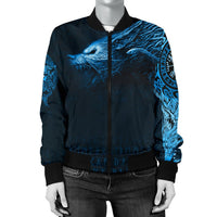 Viking Women's Bomber Jacket, Fenrir Wolf RLT12 - Wonder Print Shop