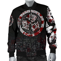 Viking Men's Bomber Jacket - Fierce Blood Wolf Symbol Of A Viking Nordic RLT12 - Wonder Print Shop