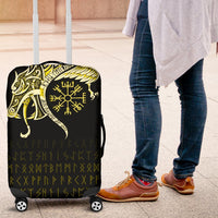 Viking Luggage Covers, Fenrir Raven and Vegvisir Tattoo Yellow RLT12 - Wonder Print Shop