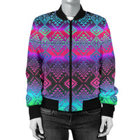 Pattern Native American Women's Bomber Jacket LT10 - Wonder Print Shop