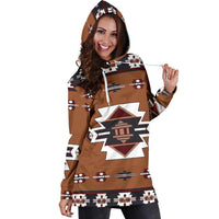 Native Temple Symbol Native American Hoodie Dress LT10 - Wonder Print Shop