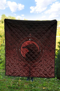 Viking Premium Quilt, Ethnic Odin Raven Red RLT12 - Wonder Print Shop