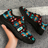 native-american-light-neon-blue-pattern-chunky-sneakers-new